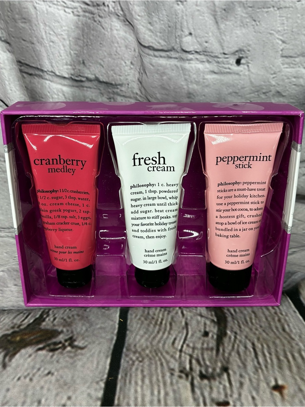 3 PC New Philosophy Hand Cream Holiday Handbook 1 fl oz ea Limited Edition HTF